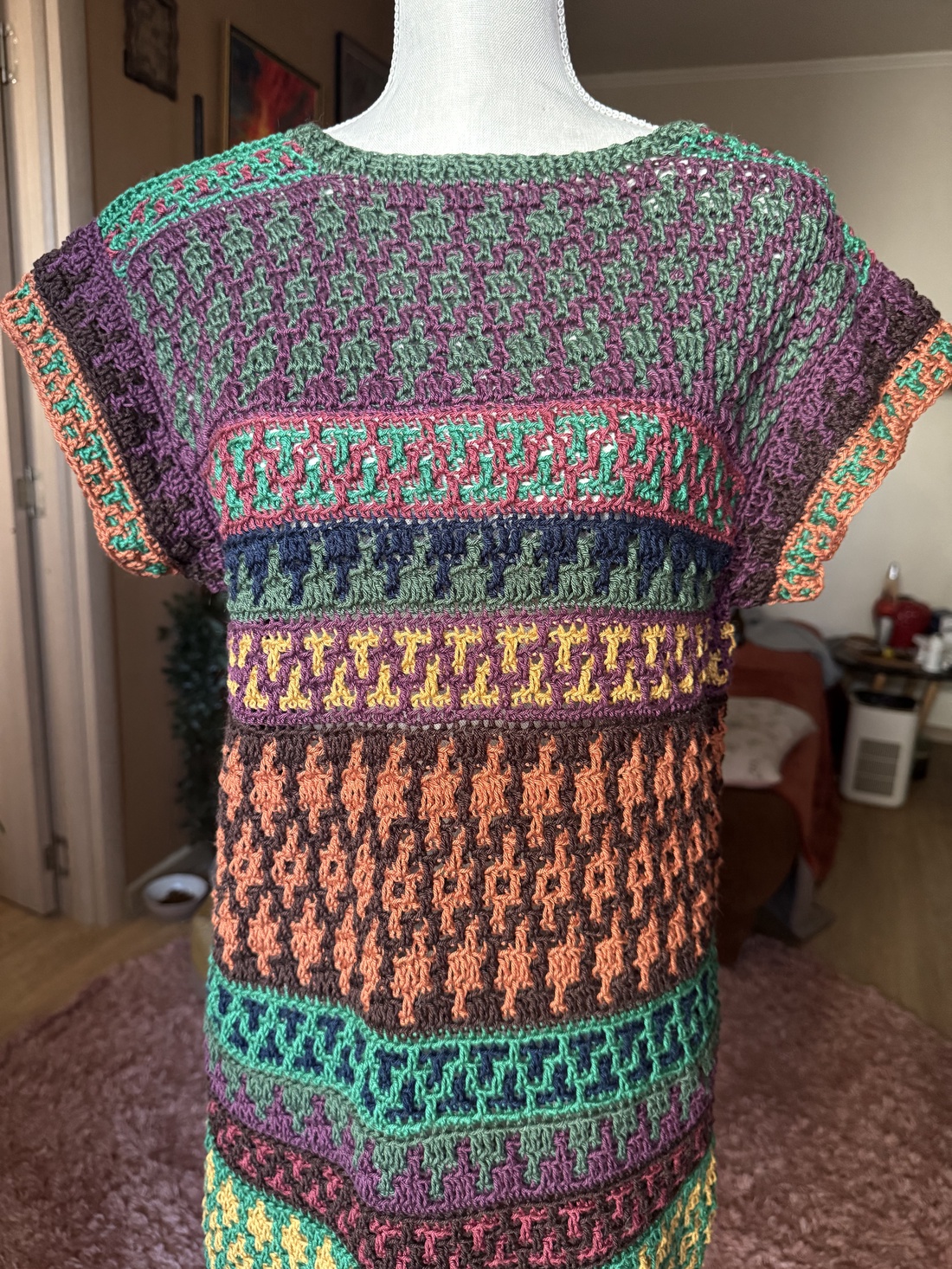 Rochie Croșetată - îmbrăcăminte și modă - haine damă - rochie, dintr-o bucată - Artynos.ro