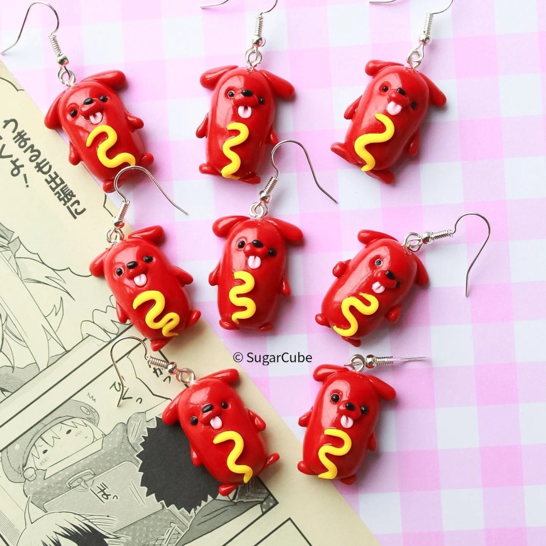 Cercei Hot Dog - bijuterii - cercei - cercei cu figurine - Artynos.ro
