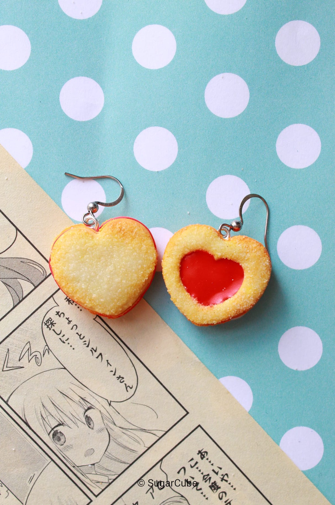 Cercei biscuit cu jeleu - bijuterii - cercei - cercei cu figurine - Artynos.ro