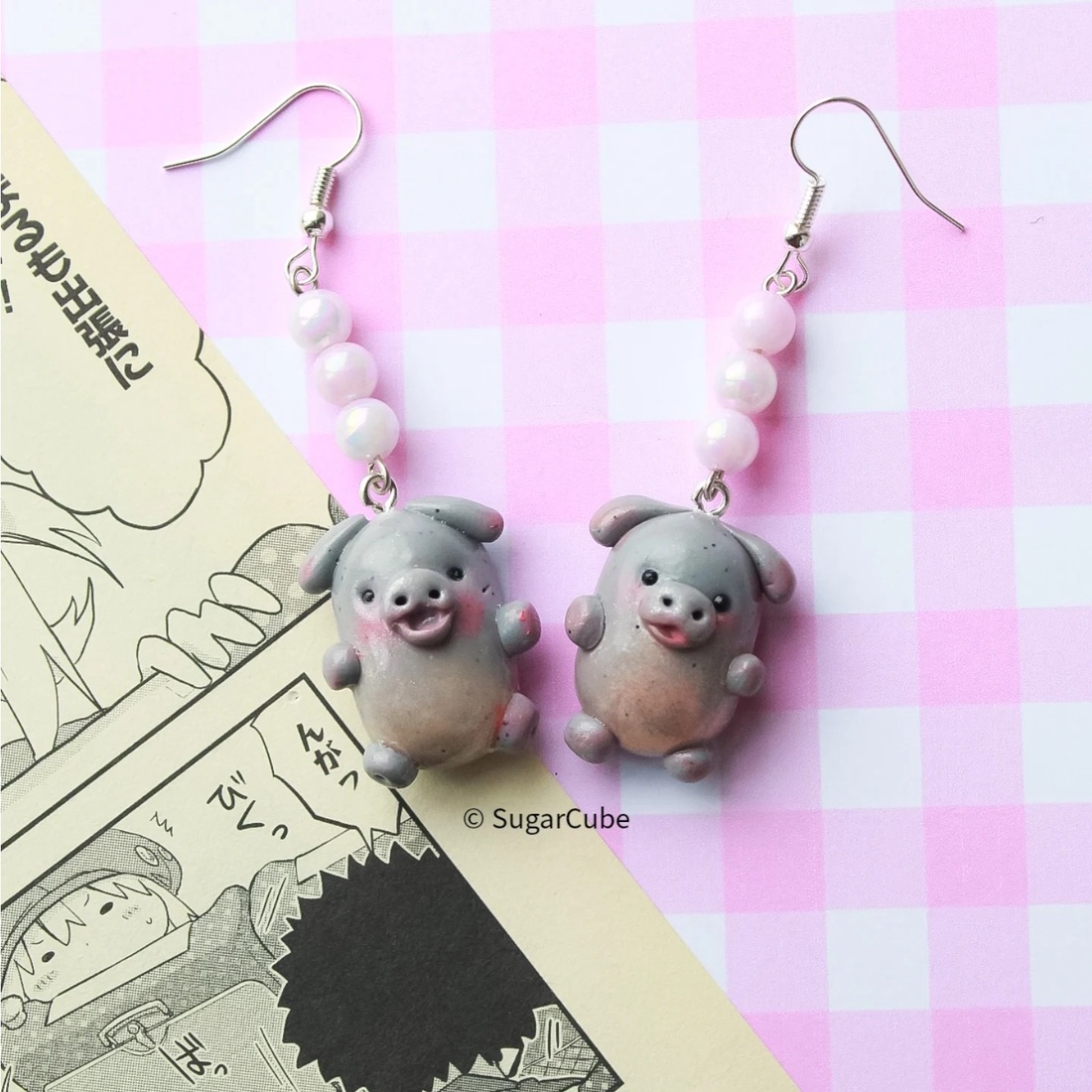 Cercei Moo Deng - bijuterii - cercei - cercei cu figurine - Artynos.ro