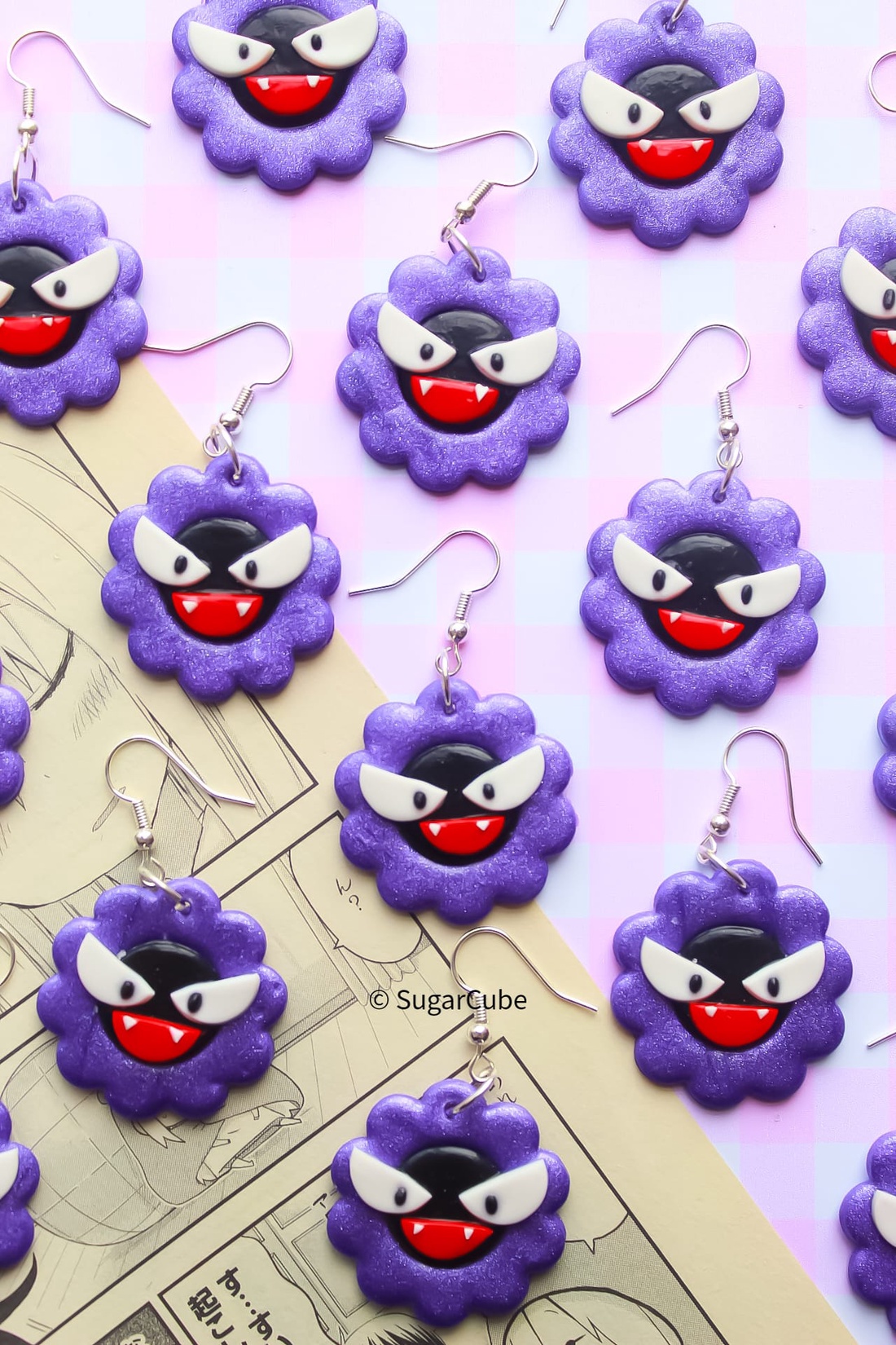 Cercei Gastly - bijuterii - cercei - cercei cu figurine - Artynos.ro