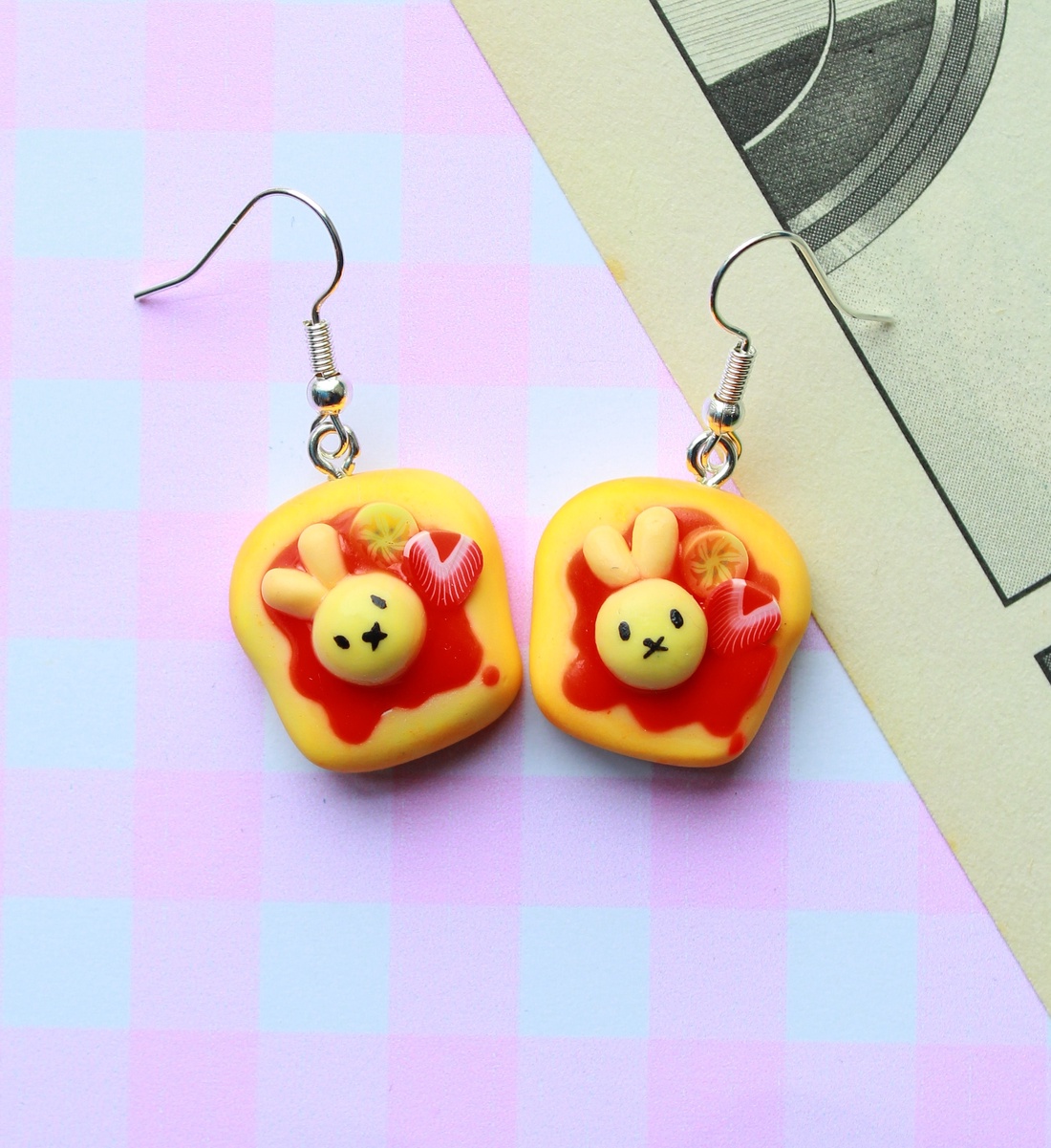 Cercei Toast Miffy - bijuterii - cercei - cercei cu figurine - Artynos.ro