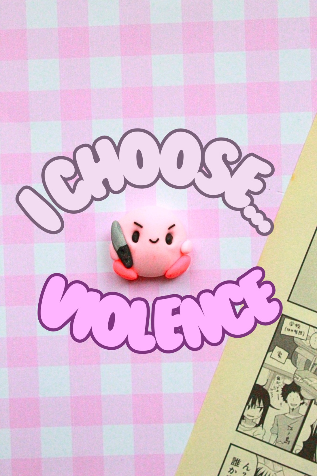 Kirby with knife - bijuterii - broșe - Artynos.ro