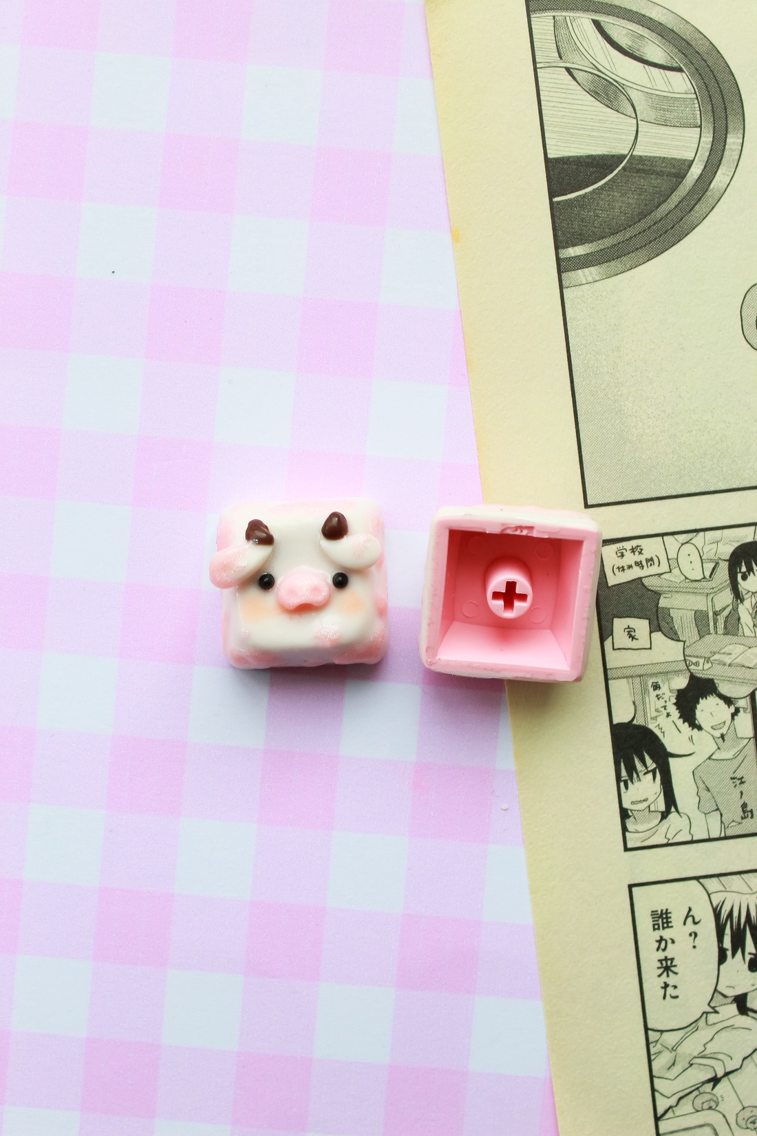 Keycaps Văcuțe căpșuni  - accessorii și unelte - accesorii decorative - figurine - Artynos.ro