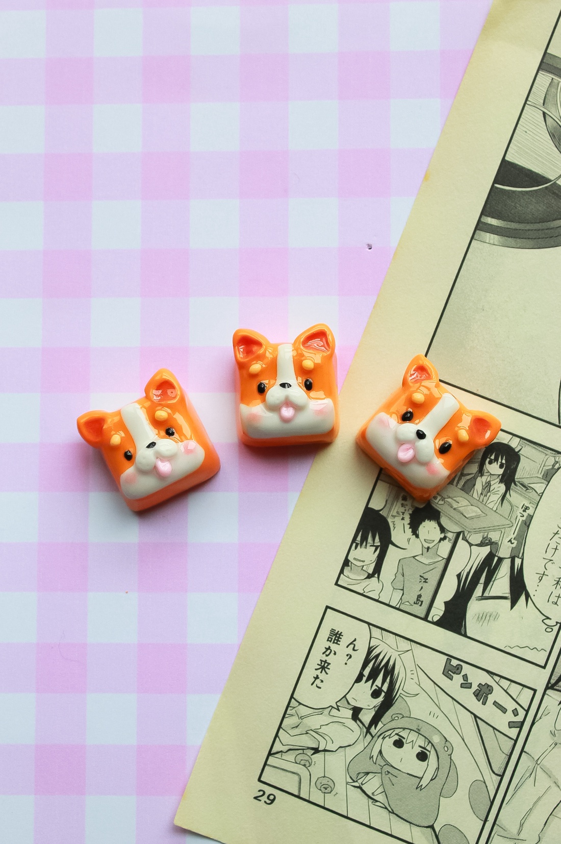 Keycaps Corgi - arte vizuale și accesorii  - sculptură - sculpturi și figurine din ceramică - Artynos.ro