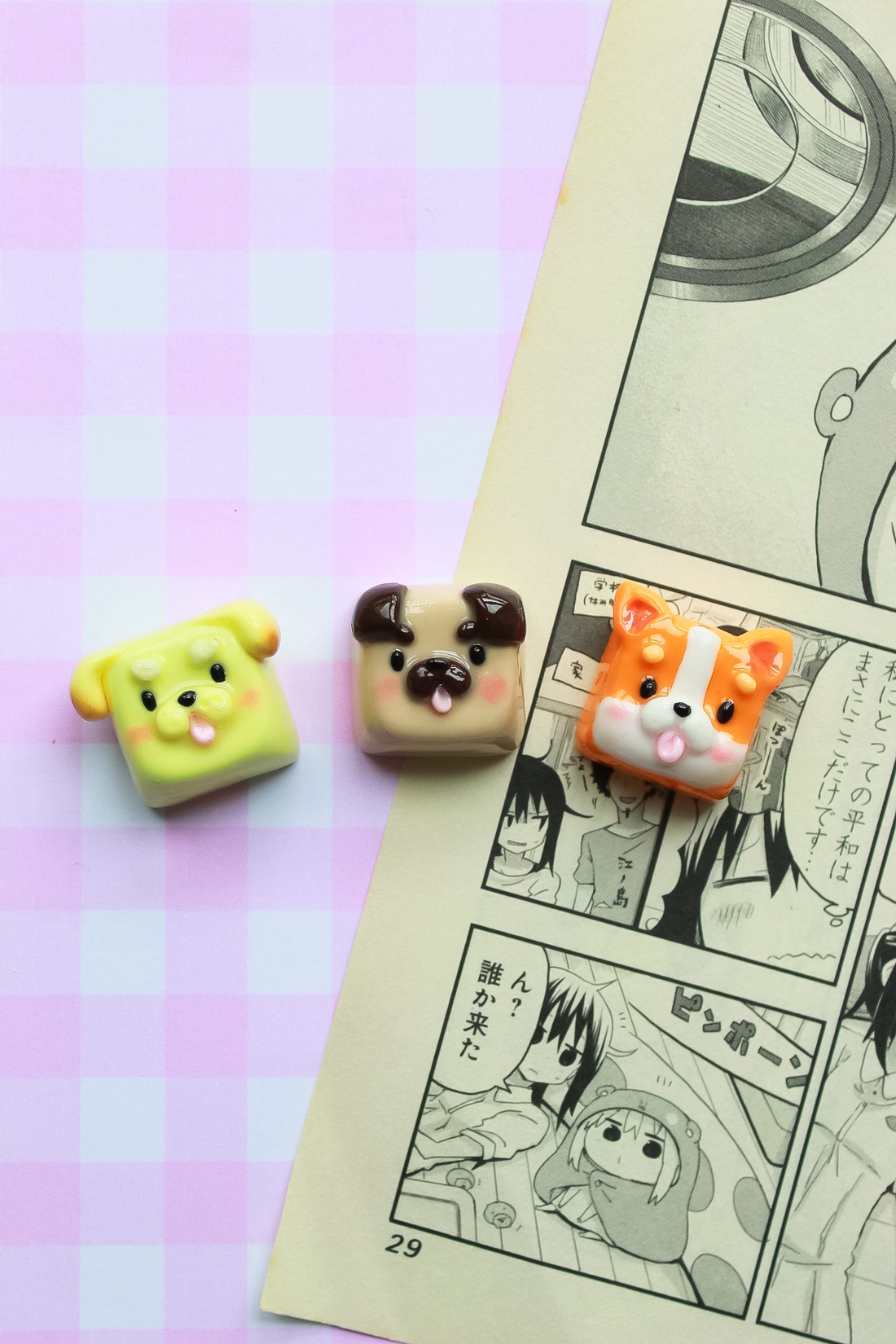 Keycaps Corgi - arte vizuale și accesorii  - sculptură - sculpturi și figurine din ceramică - Artynos.ro