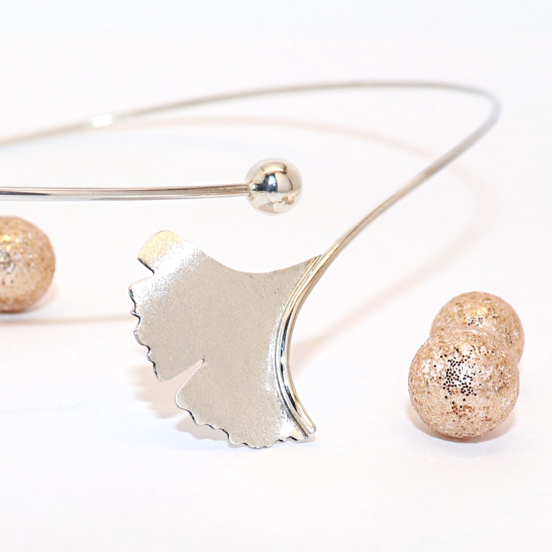 Ginkgo biloba, colier de argint mat pentru femei (EGK.22) - - Artynos.ro Ginkgo biloba, colier de argint mat pentru femei (EGK.22) - - Artynos.ro