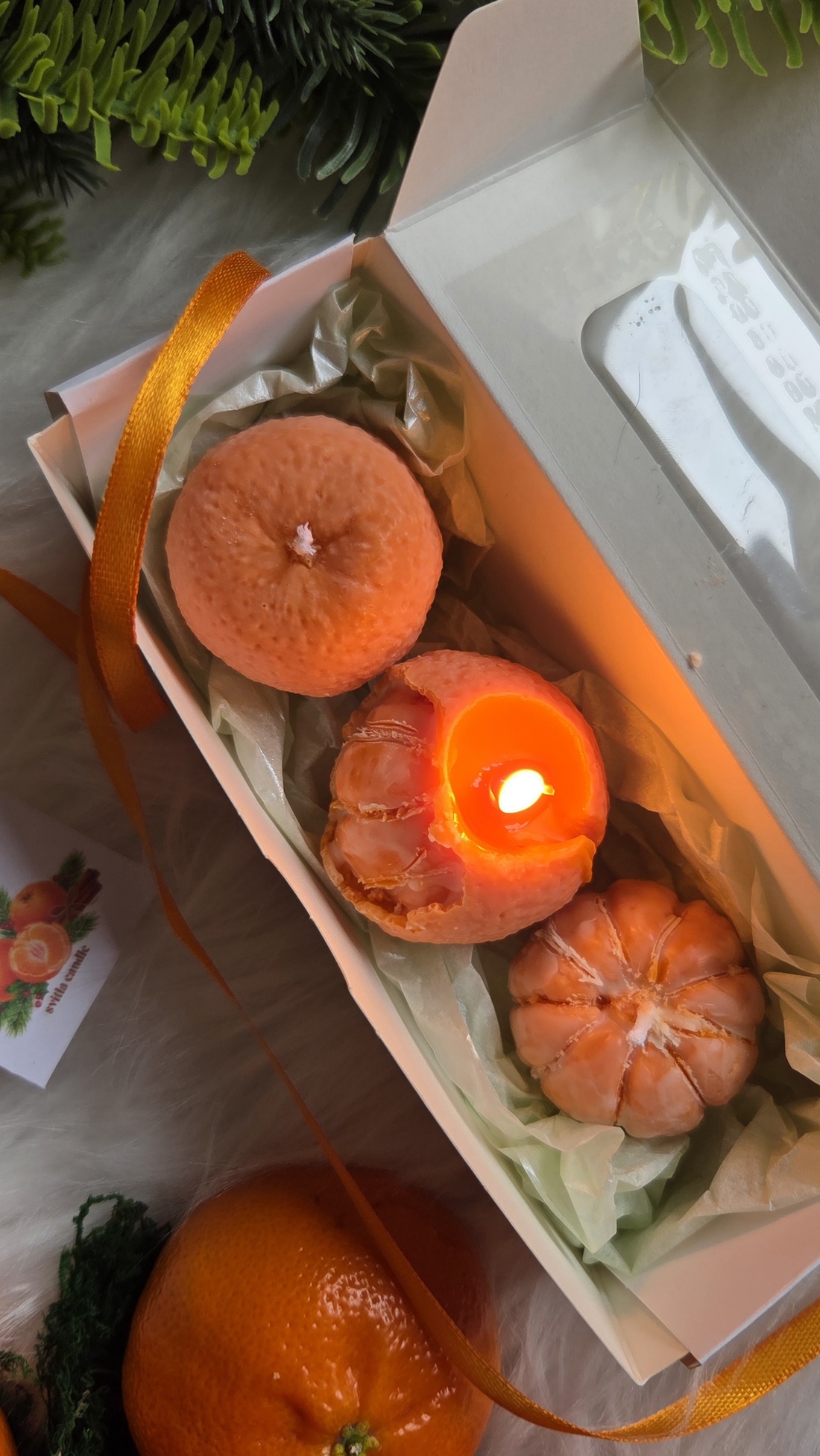 Set lumanari mandarine - crăciun - cadouri de moș crăciun - cadouri de moș crăciun - Artynos.ro