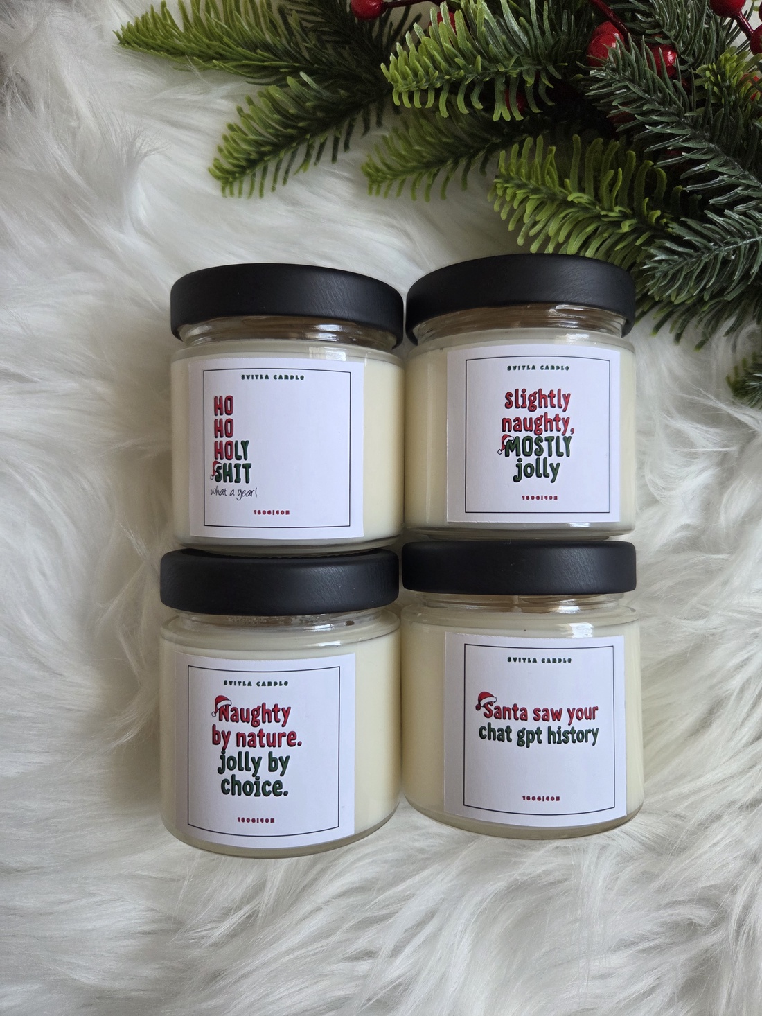 Lumanare Craciun text amuzant - crăciun - decorațiuni de crăciun de casă - lumânări parfumate de crăciun - Artynos.ro
