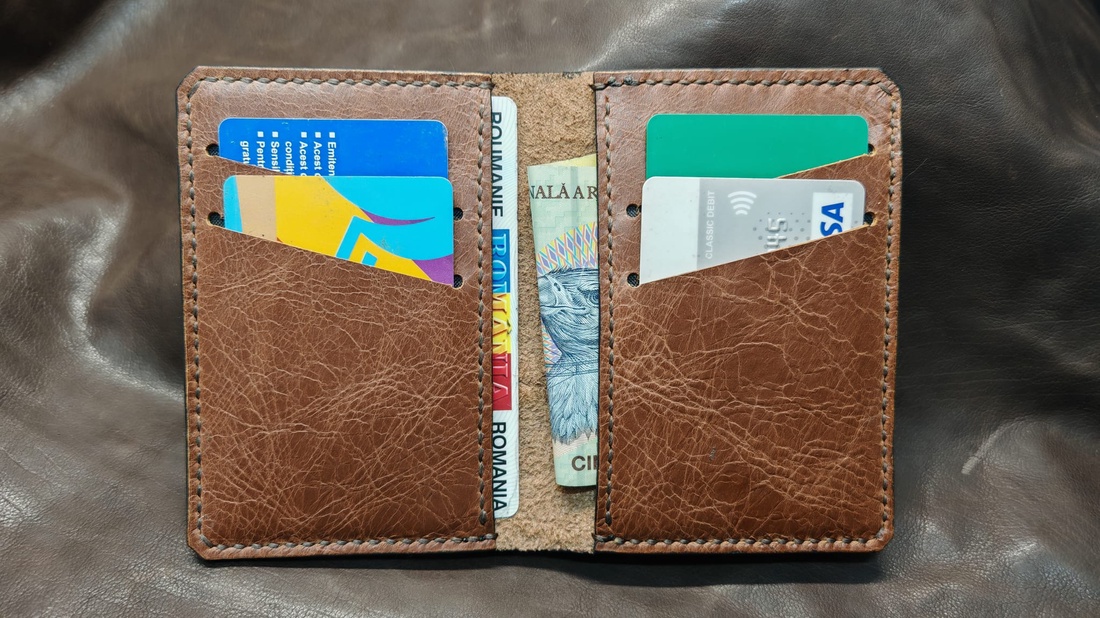 Portofel din piele naturala ,lucrat in totalitate manual(taiatpielea,cusut ,finisat) - genți și portofele - portofele, huse, suporturi - portofele - portofel bărbați - Artynos.ro