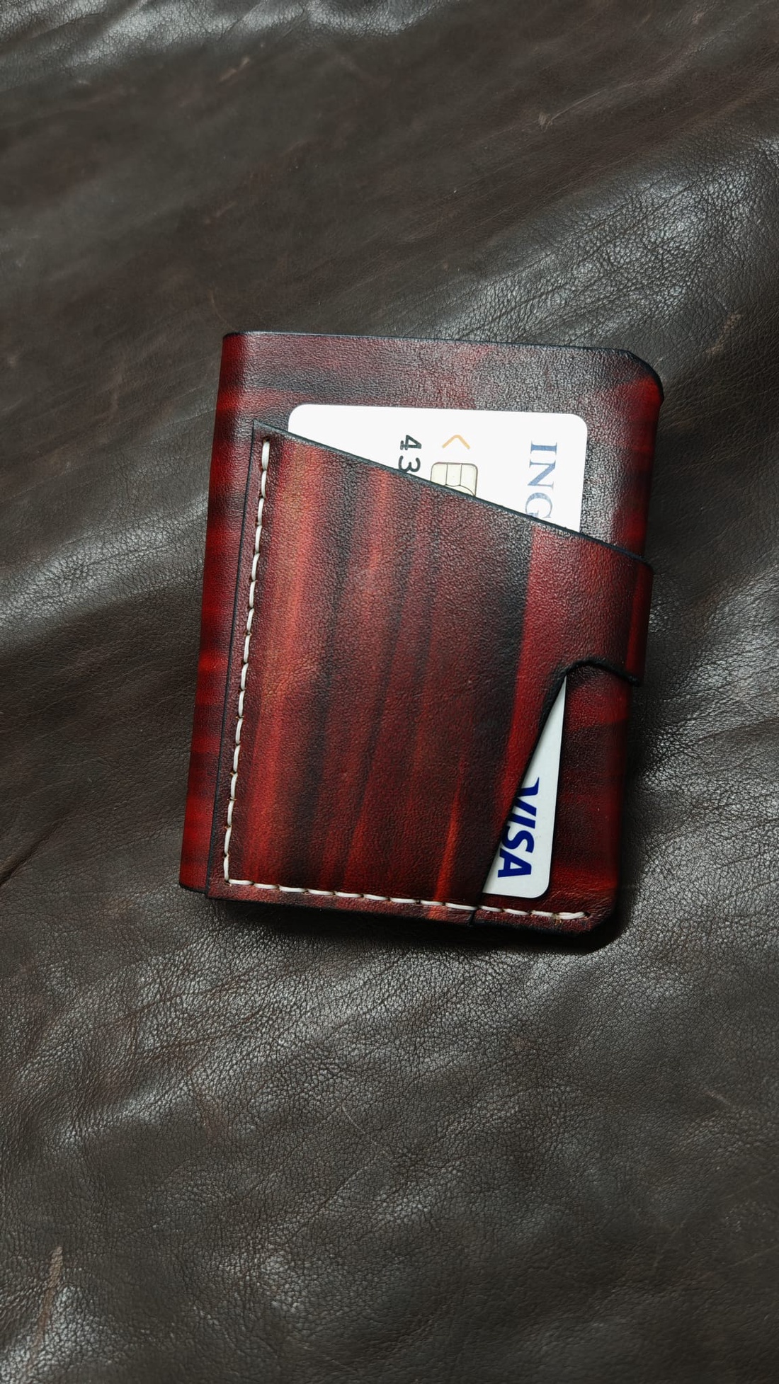 Portofel minimalist din piele naturala ,lucrat in totalitate manual(taiat pielea,cusut ,finisat) - genți și portofele - portofele, huse, suporturi - portofele - portofel bărbați - Artynos.ro