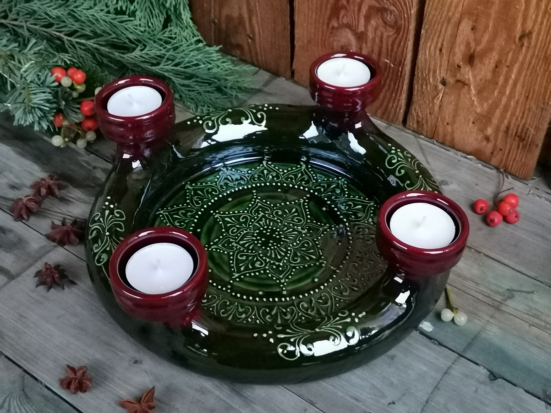 Coroană de Advent - crăciun - decorațiuni de advent - coroniță advent - Artynos.ro
