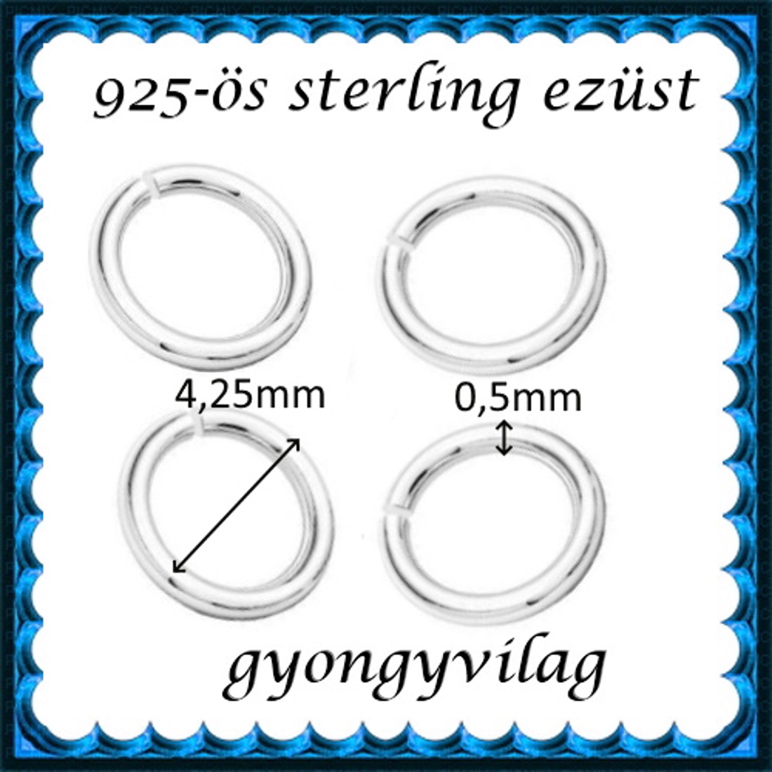 Inel deschis pentru bijuterii din argint 925 ESZK NY 4,25x0,5 8 buc/pachet -  - Artynos.ro