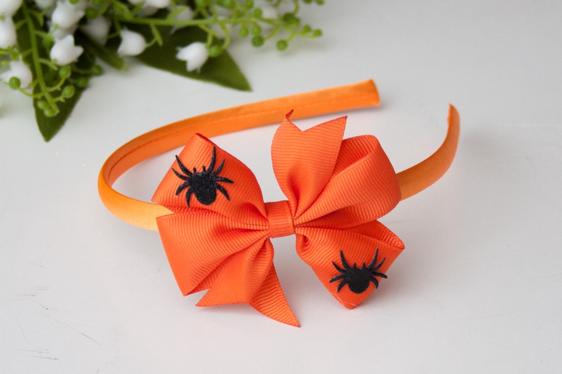 Masnis bentiță păr cravată Halloween portocaliu -  - Artynos.ro