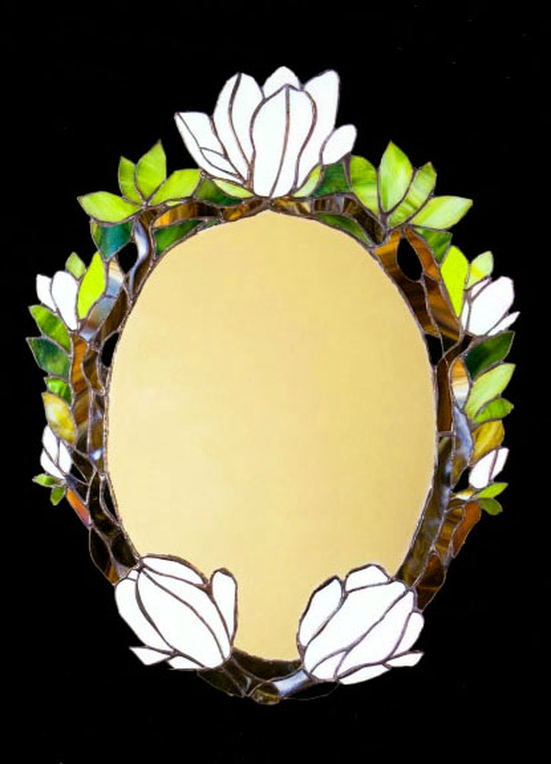 Oglindă tiffany Magnolia albă - - Artynos.ro Oglindă tiffany Magnolia albă - - Artynos.ro