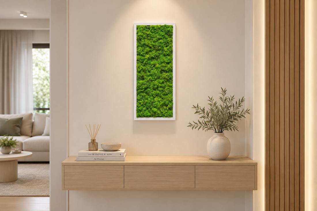 Tablou din licheni stabilizati si muschi plat 70x30 cm - casă & stil de viață - decorațiuni de casă - decorațiuni de pereți - tablou cu licheni - Artynos.ro