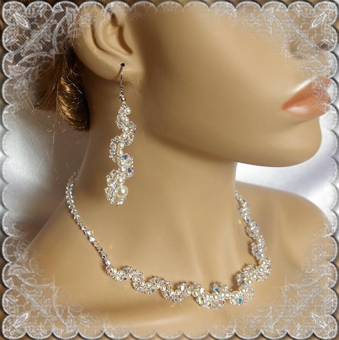 Nunta, mireasa, set de bijuterii casual, cristale swarovski SSZ-ESW03-1 -  - Artynos.ro