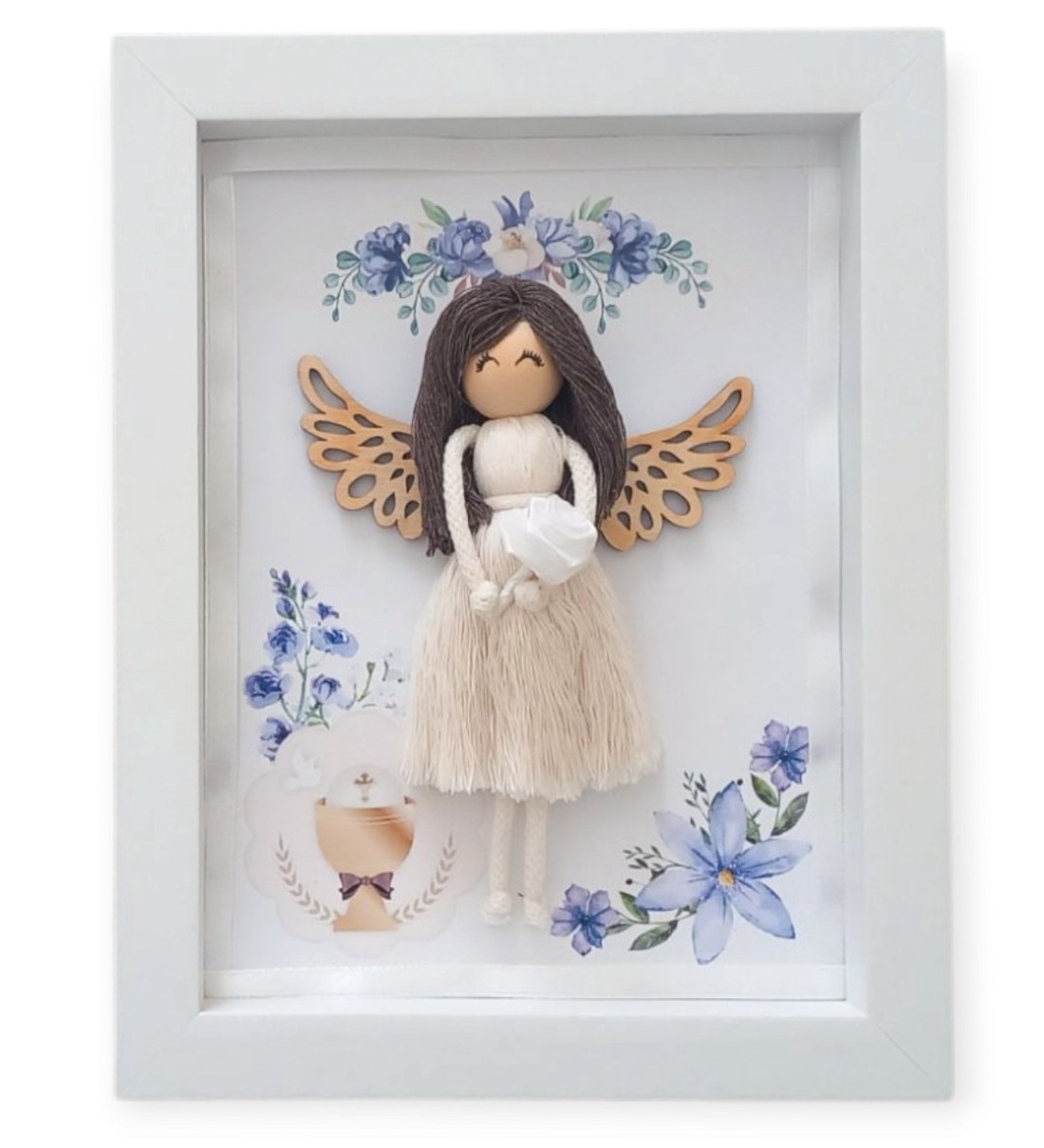 Cadou personalizat prima comuniune - păpușă macramé cu aripi de înger imagine 3D - - Artynos.ro Cadou personalizat prima comuniune - păpușă macramé cu aripi de înger imagine 3D - - Artynos.ro