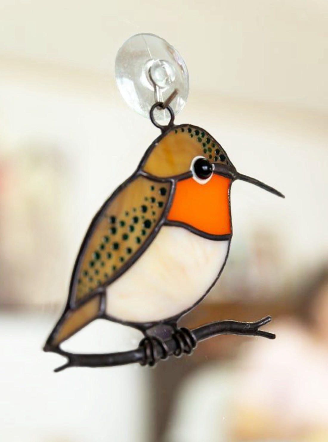 Mică pasăre colibri în fereastră - casă & stil de viață - accesorii pentru decorat casa - decorațiuni de geam și decorațiuni de ușă  - decor ferestre și autocolant pentru geam - Artynos.ro