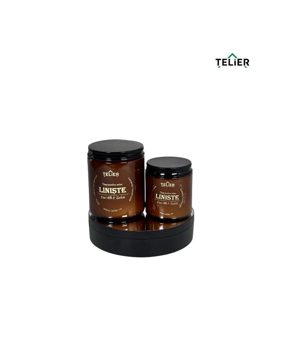 Lumânare parfumată din ceară de soia � Ceai Alb și Salvie LINIȘTE - casă & stil de viață - lumânări, parfumuri, arome - lumânări artizanale - Artynos.ro