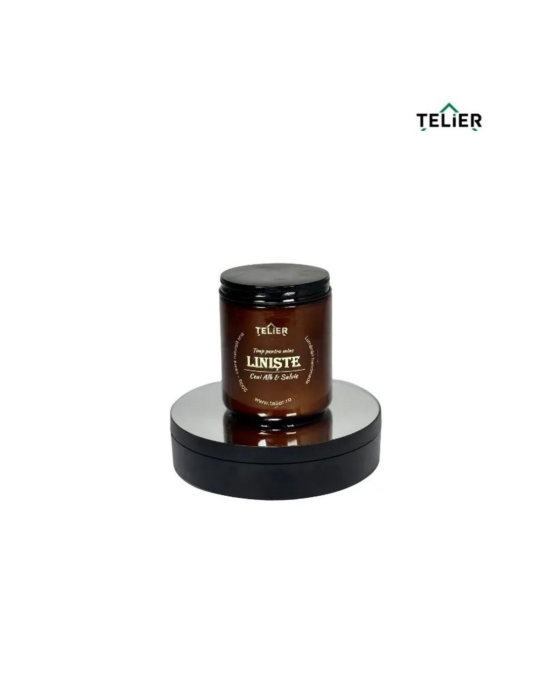 Lumânare parfumată din ceară de soia � Ceai Alb și Salvie LINIȘTE - casă & stil de viață - lumânări, parfumuri, arome - lumânări artizanale - Artynos.ro