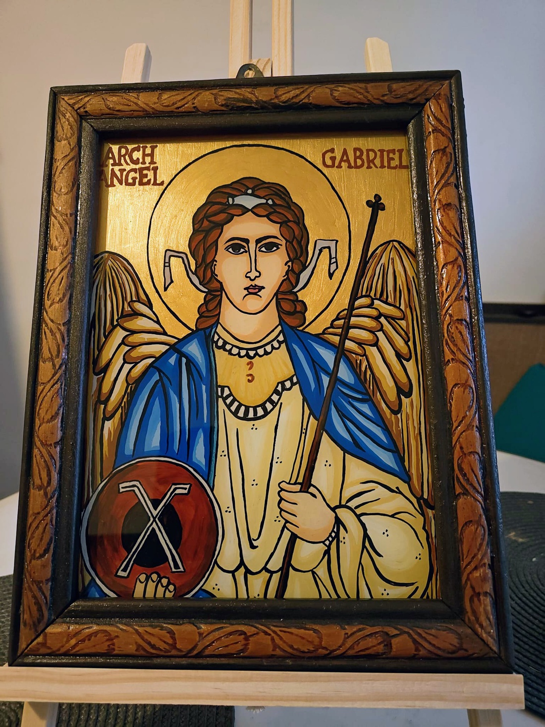 Icoana pictata pe sticla Arhanghelul Gabriel - arte vizuale și accesorii - picturi - pictură pe sticlă - Artynos.ro Icoana pictata pe sticla Arhanghelul Gabriel - arte vizuale și accesorii - picturi - pictură pe sticlă - Artynos.ro