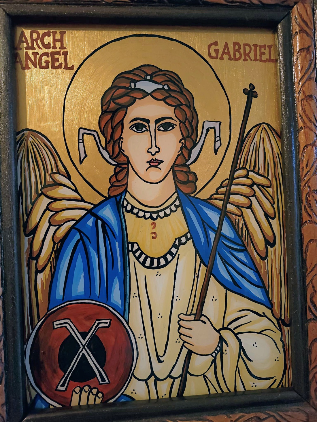Icoana pictata pe sticla Arhanghelul Gabriel - arte vizuale și accesorii - picturi - pictură pe sticlă - Artynos.ro Icoana pictata pe sticla Arhanghelul Gabriel - arte vizuale și accesorii - picturi - pictură pe sticlă - Artynos.ro