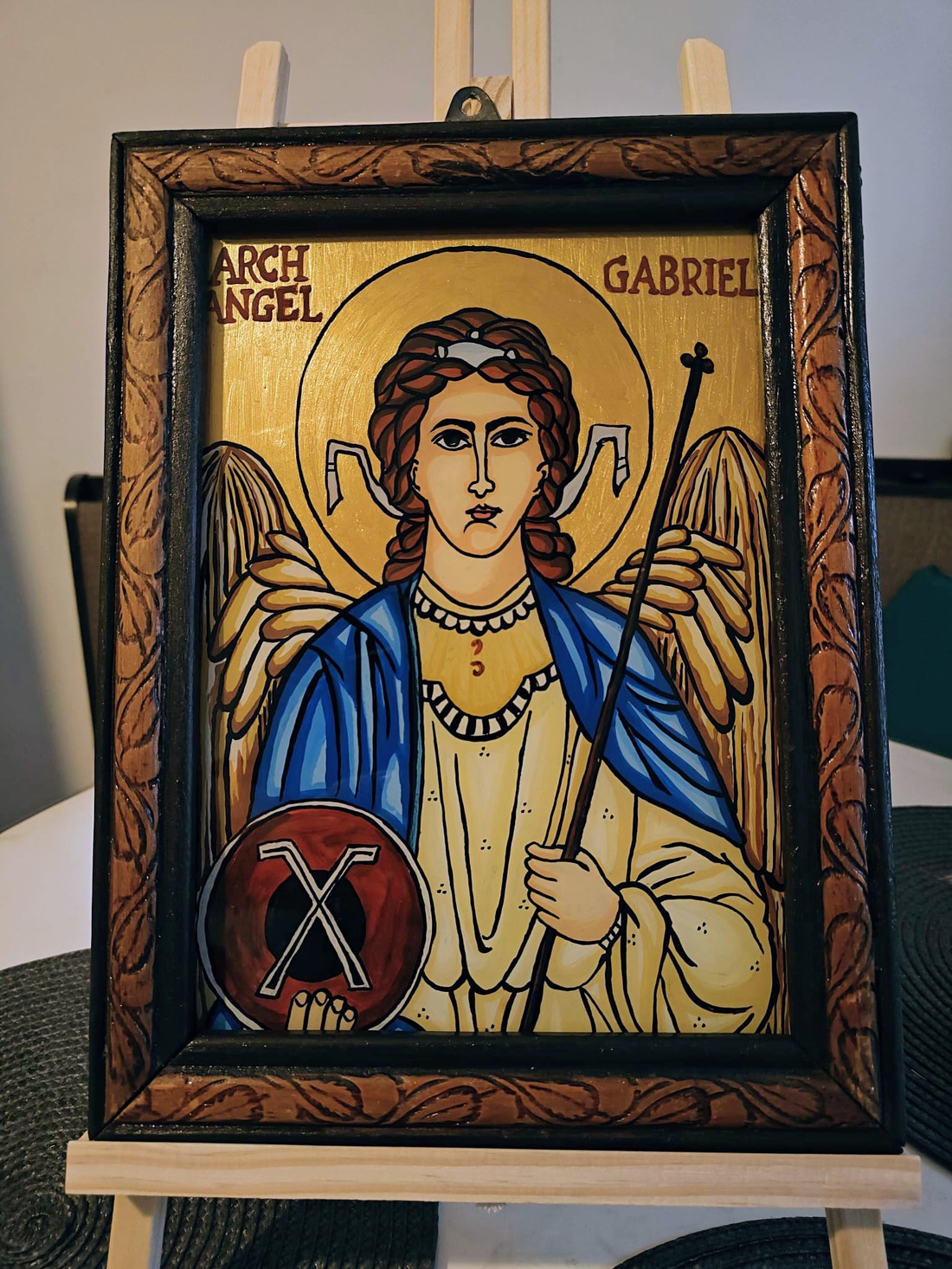 Icoana pictata pe sticla Arhanghelul Gabriel - arte vizuale și accesorii - picturi - pictură pe sticlă - Artynos.ro Icoana pictata pe sticla Arhanghelul Gabriel - arte vizuale și accesorii - picturi - pictură pe sticlă - Artynos.ro