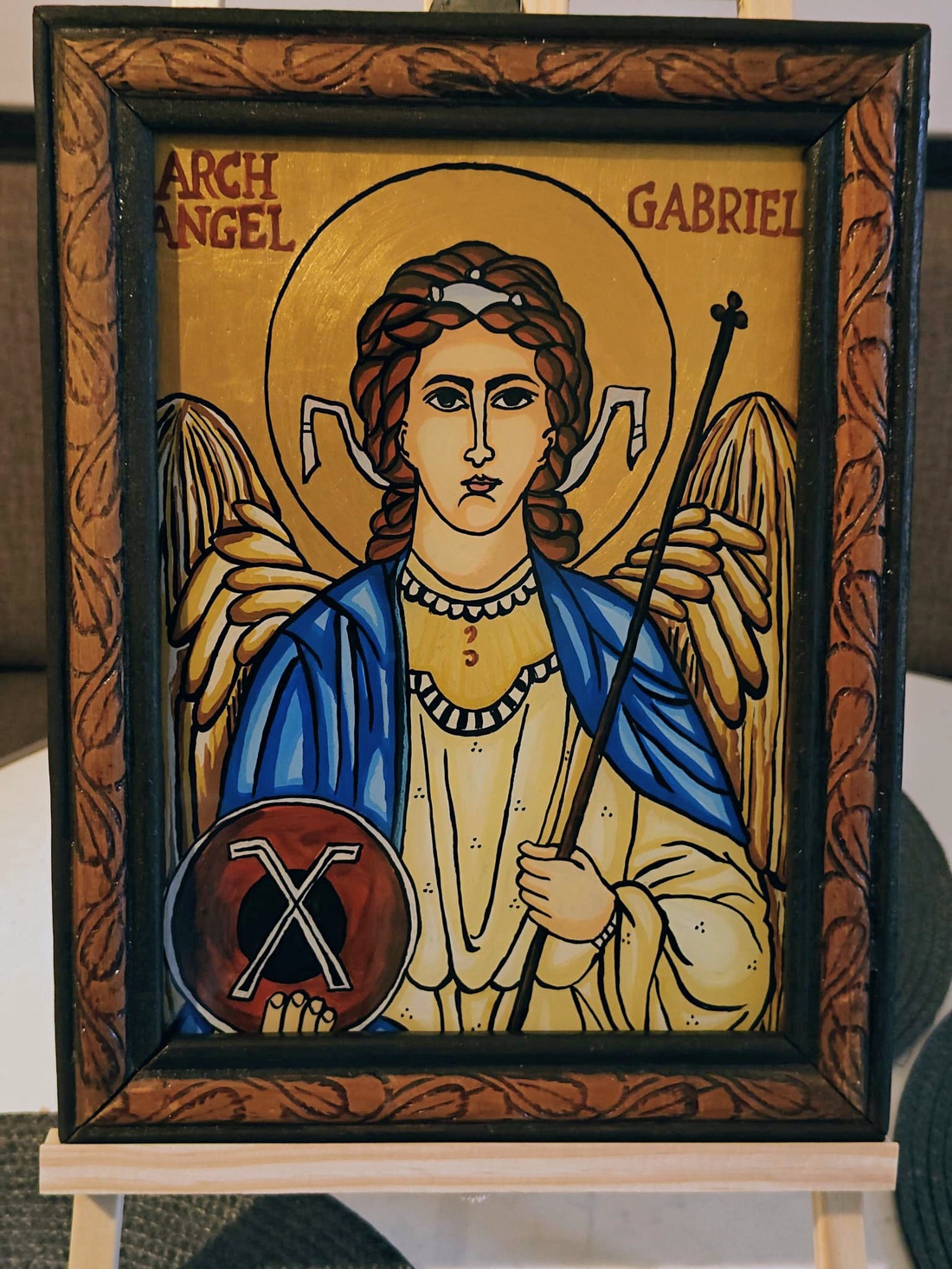 Icoana pictata pe sticla Arhanghelul Gabriel - arte vizuale și accesorii - picturi - pictură pe sticlă - Artynos.ro Icoana pictata pe sticla Arhanghelul Gabriel - arte vizuale și accesorii - picturi - pictură pe sticlă - Artynos.ro