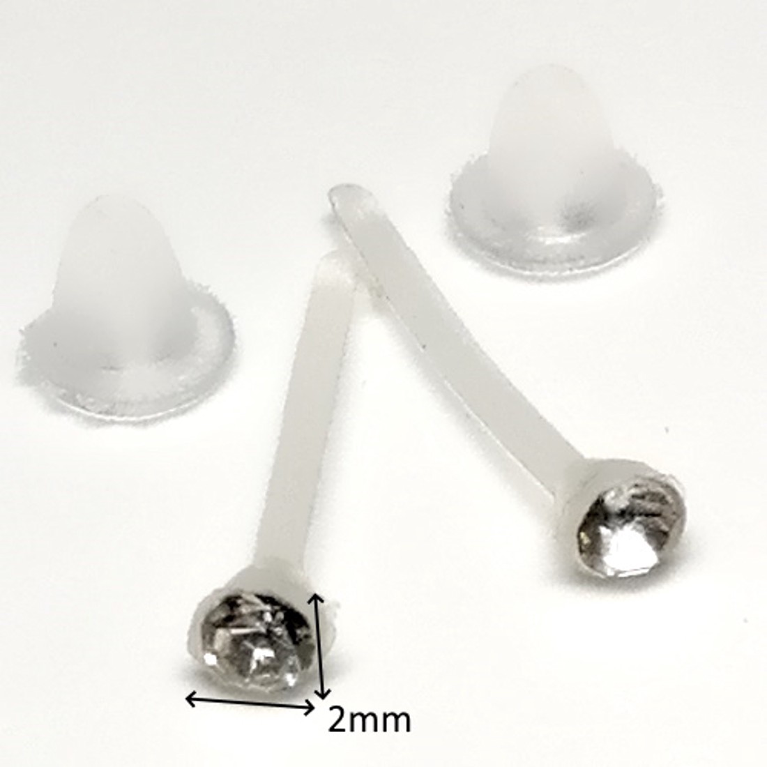 Cercei-bijuterii: cercei din silicon SFSZ-K01-2 piatră de cristal în cutie disd 2mm -  - Artynos.ro
