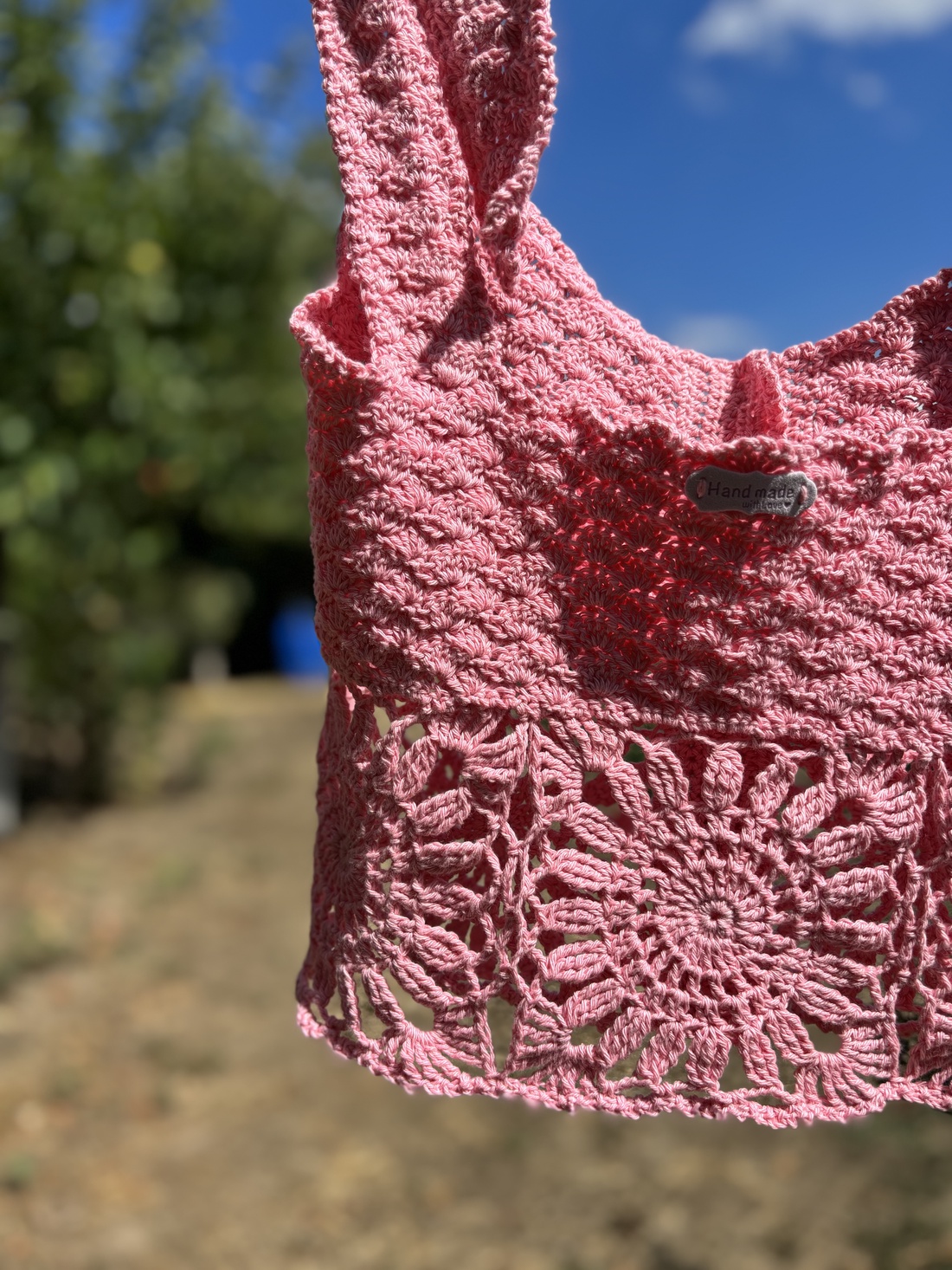 Top handmade �Blush Bloom - îmbrăcăminte și modă - haine damă - top de damă, bralette - Artynos.ro