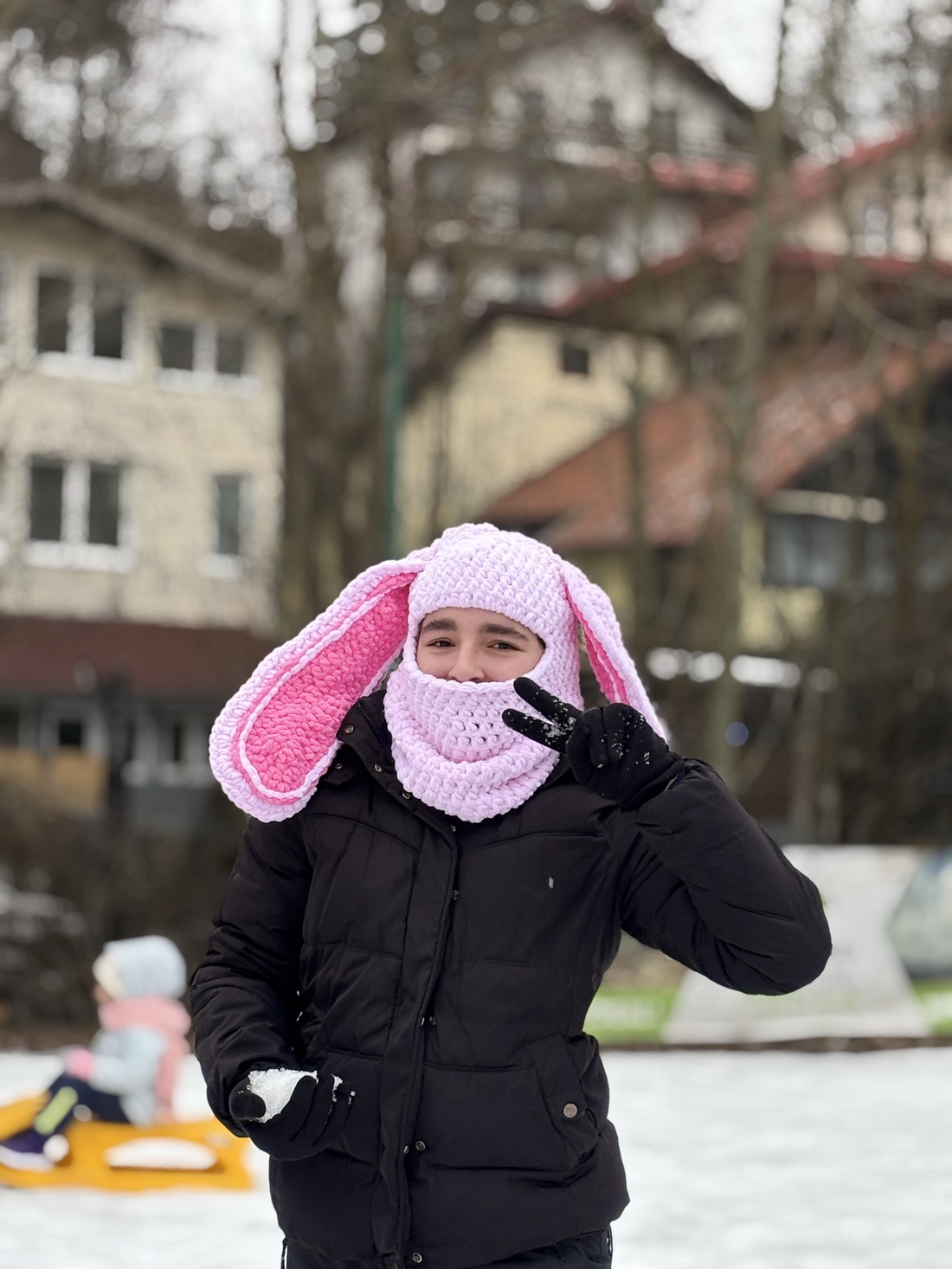 Cagulă �Iepuraș de pluș - 10-20+ ani - îmbrăcăminte și modă - eșarfe, pălării, fularuri - căciulă - Artynos.ro