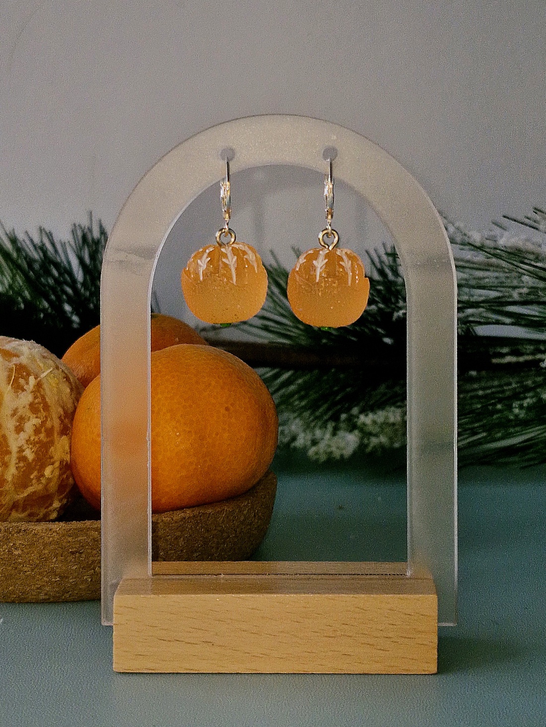 Cercei argint 925 cu mandarine decojite - crăciun - cadouri de moș crăciun - cadouri de moș crăciun - Artynos.ro