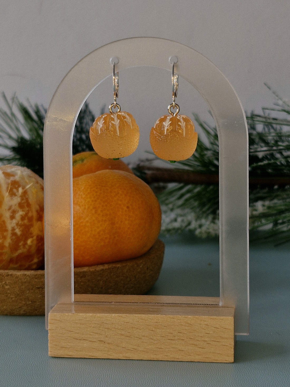 Cercei argint 925 cu mandarine decojite - crăciun - cadouri de moș crăciun - cadouri de moș crăciun - Artynos.ro