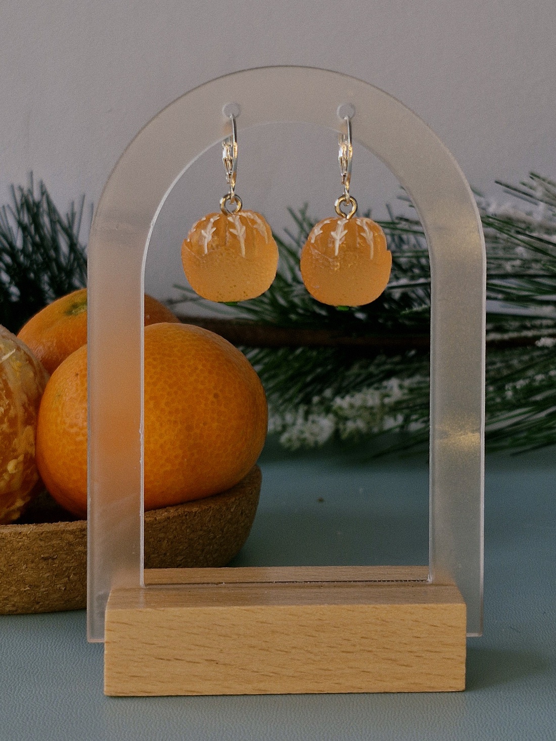 Cercei argint 925 cu mandarine decojite - crăciun - cadouri de moș crăciun - cadouri de moș crăciun - Artynos.ro