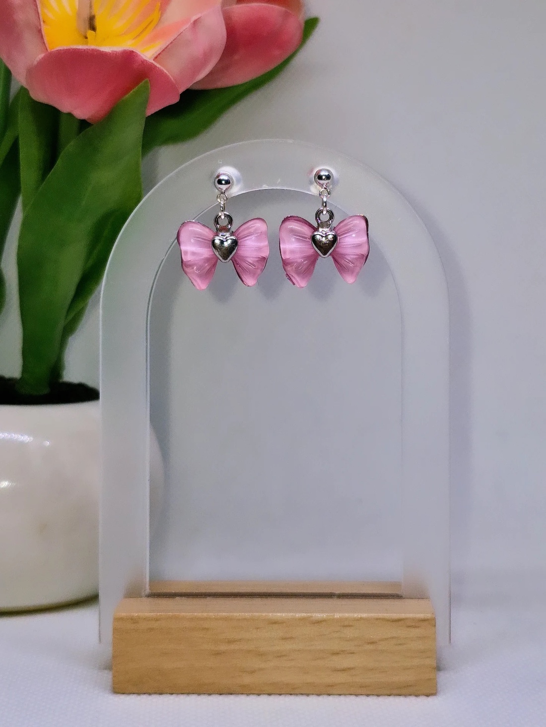 Cercei argint 925 cu fundițe roz - bijuterii - cercei - cercei din argint - Artynos.ro