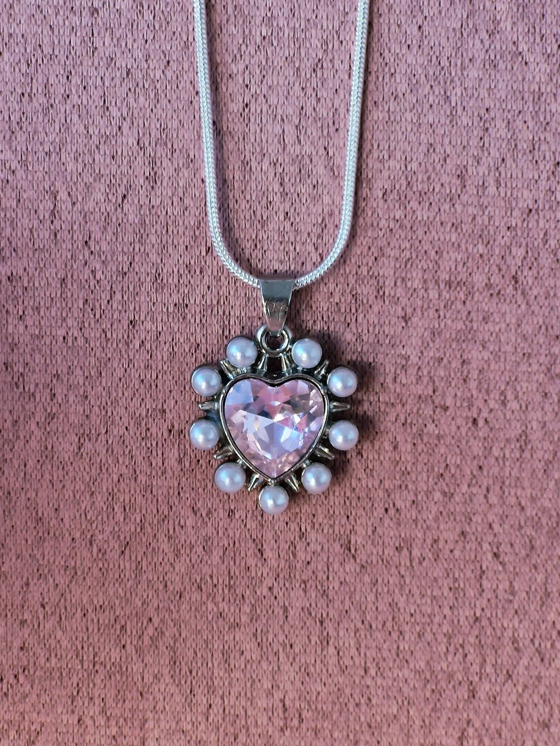 Set placat cu argint 925 cu inimioare roz - bijuterii - cercei - cercei din argint - Artynos.ro