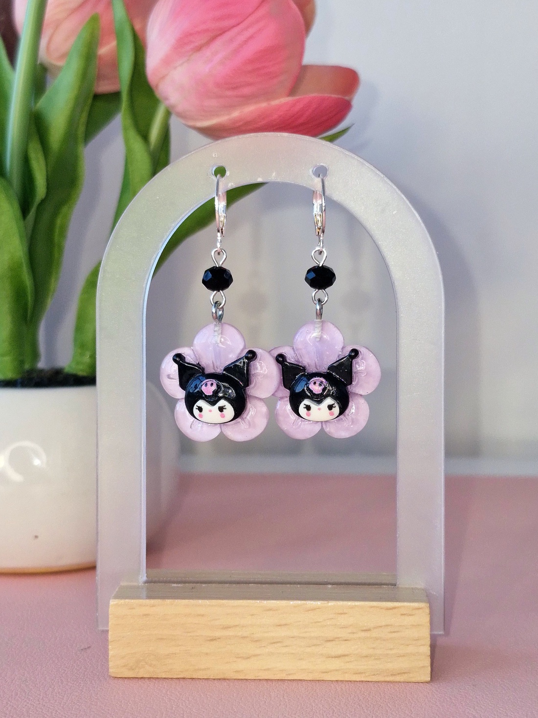 Cercei argint 925 Kuromi - bijuterii - cercei - cercei din argint - Artynos.ro