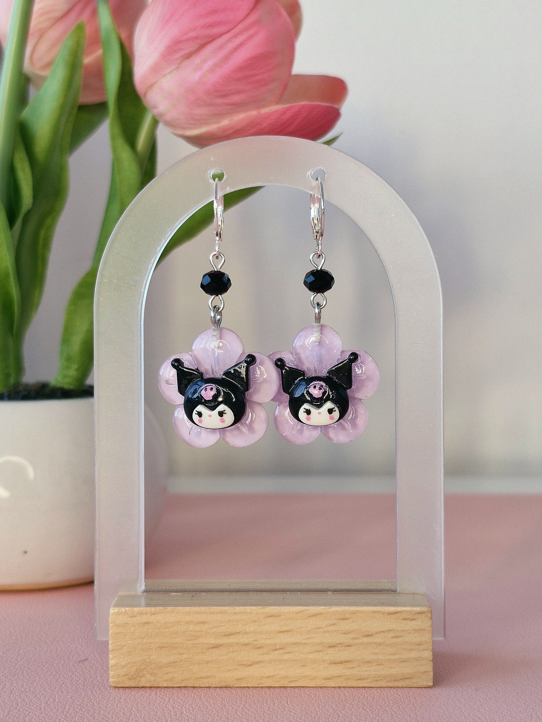 Cercei argint 925 Kuromi - bijuterii - cercei - cercei din argint - Artynos.ro