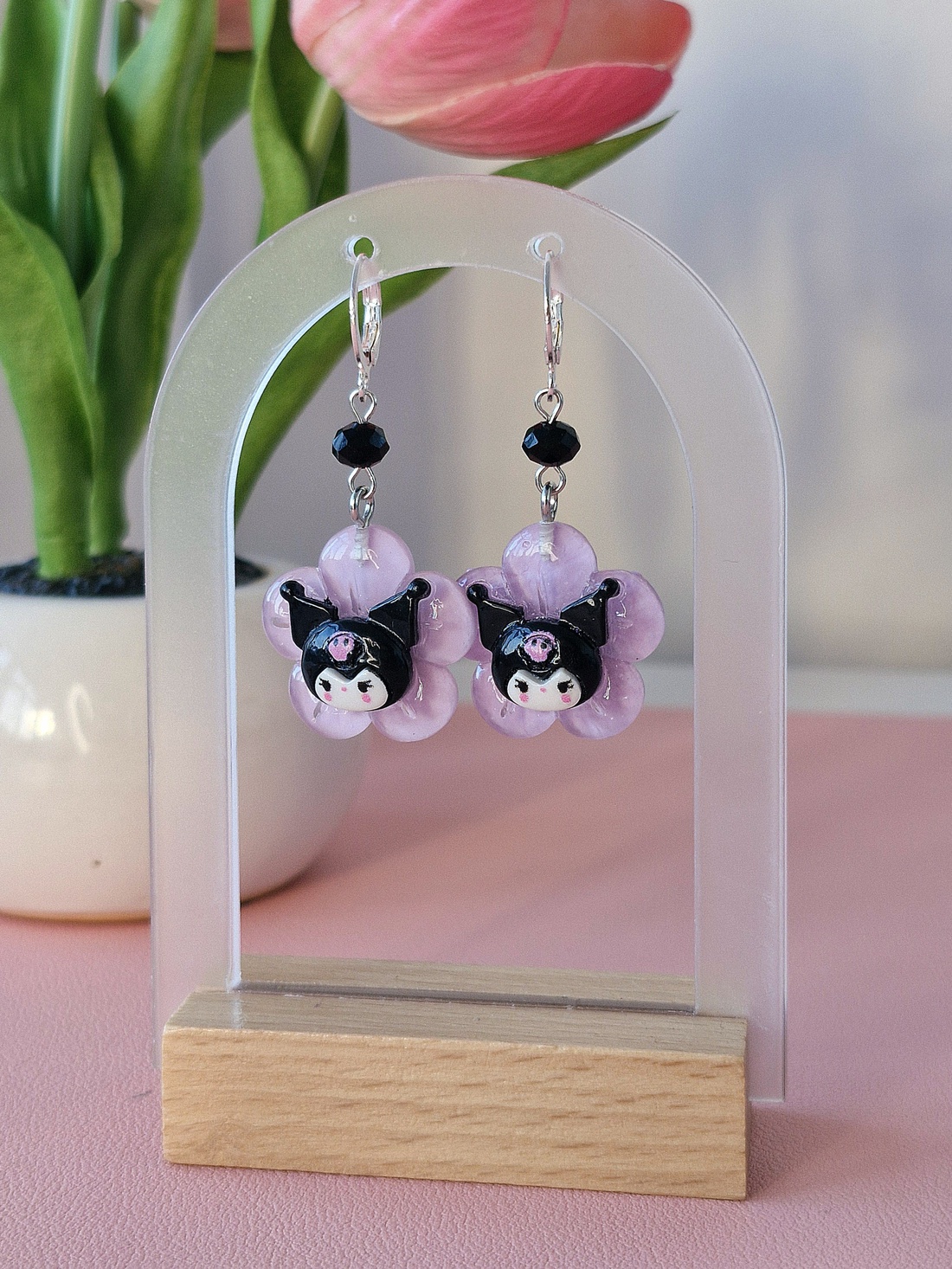 Cercei argint 925 Kuromi - bijuterii - cercei - cercei din argint - Artynos.ro