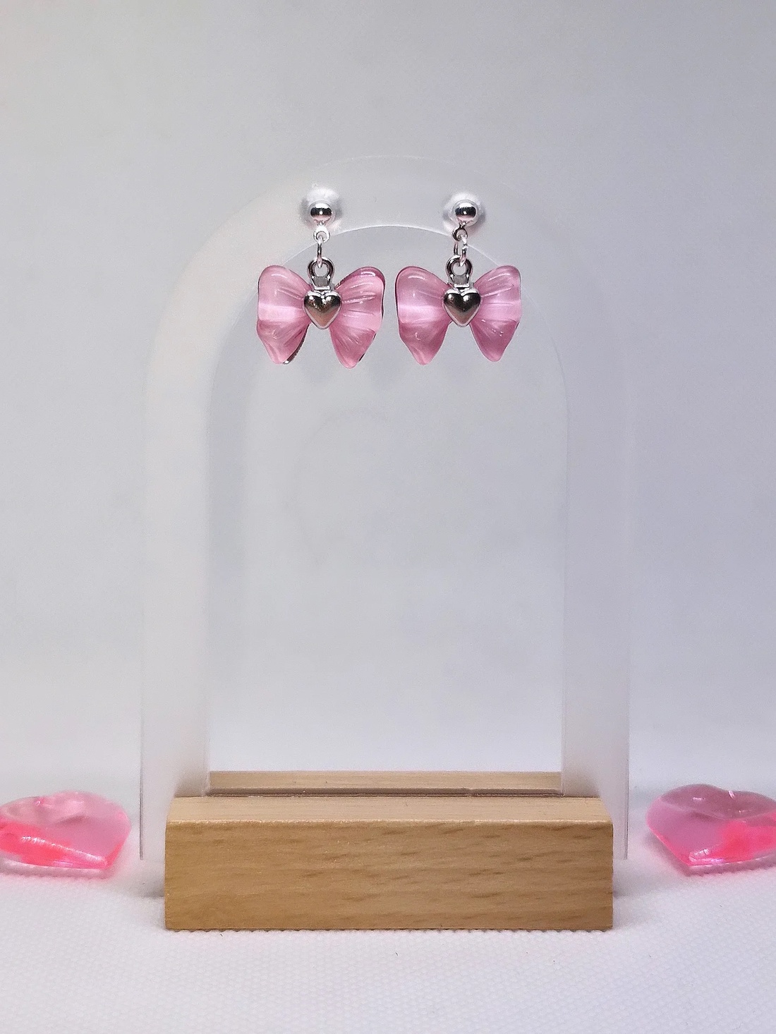 Cercei argint 925 cu fundițe roz - bijuterii - cercei - cercei din argint - Artynos.ro