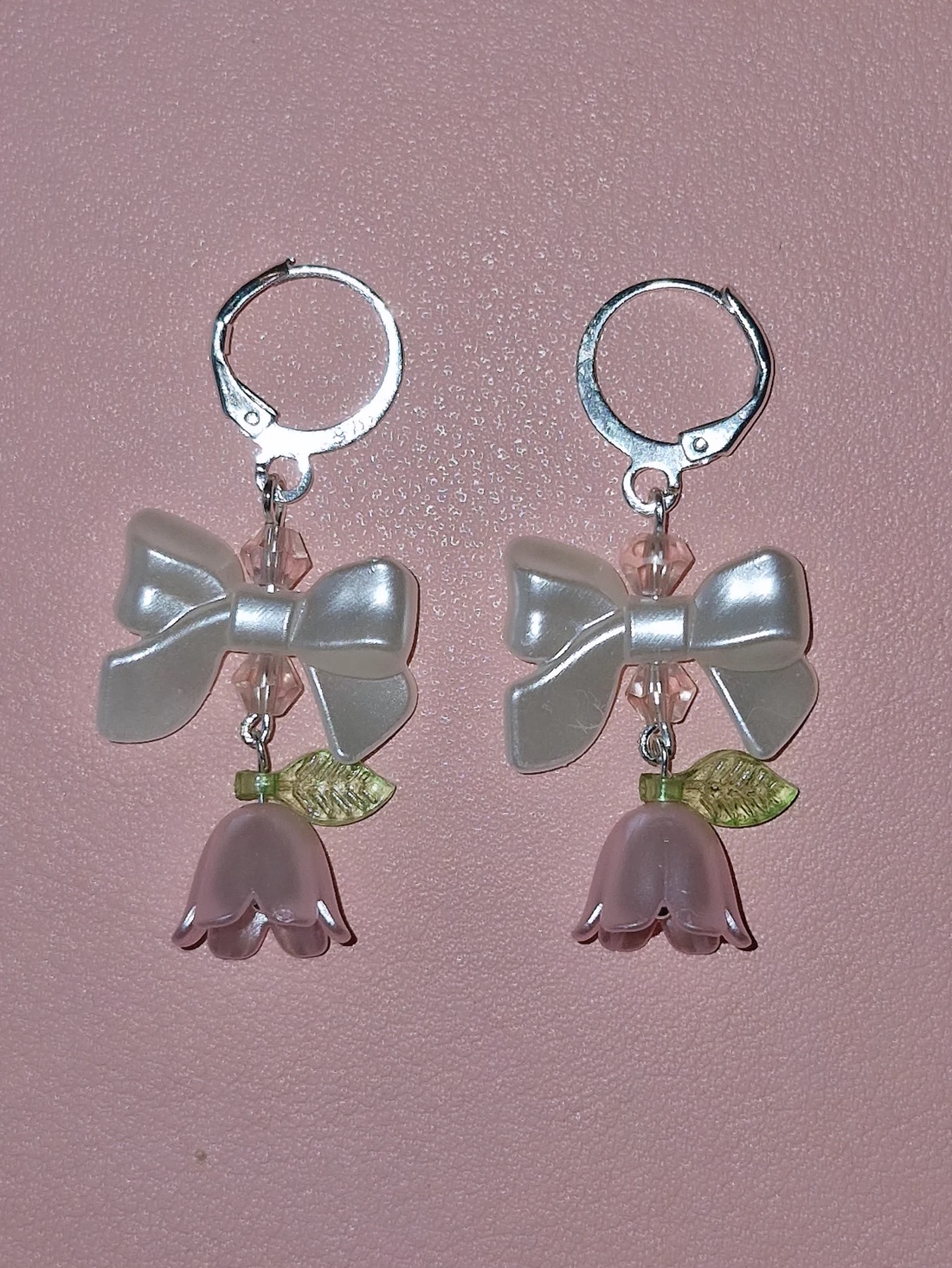 Cercei argint 925 cu fundițe si lalele roz - bijuterii - cercei - cercei din argint - Artynos.ro