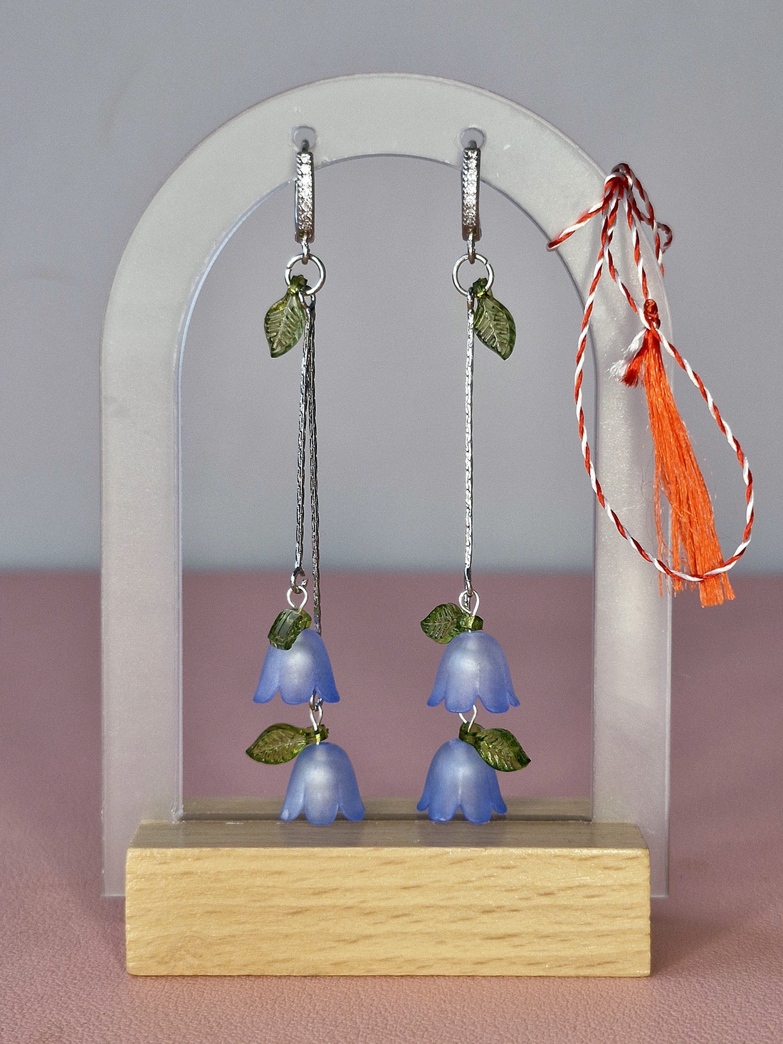 Cercei Vestirea Primăverii cu clopoței albastri - bijuterii - mărțișor - Artynos.ro