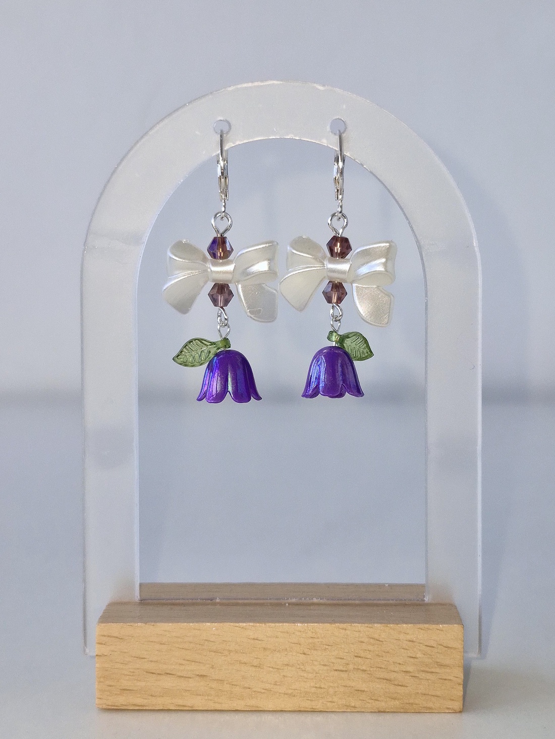 Cercei Amurg violet cu lalele mov - bijuterii - cercei - cercei din argint - Artynos.ro