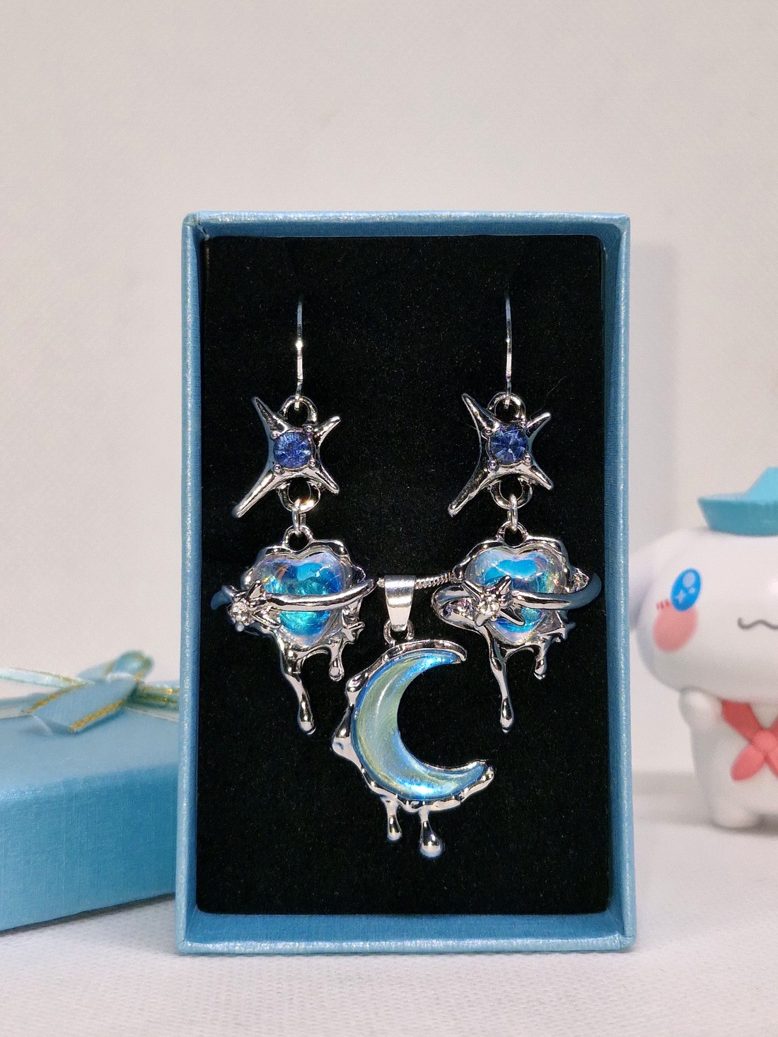 Set bijuterii Milky Way placat cu argint 925 - bijuterii - cercei - cercei din argint - Artynos.ro