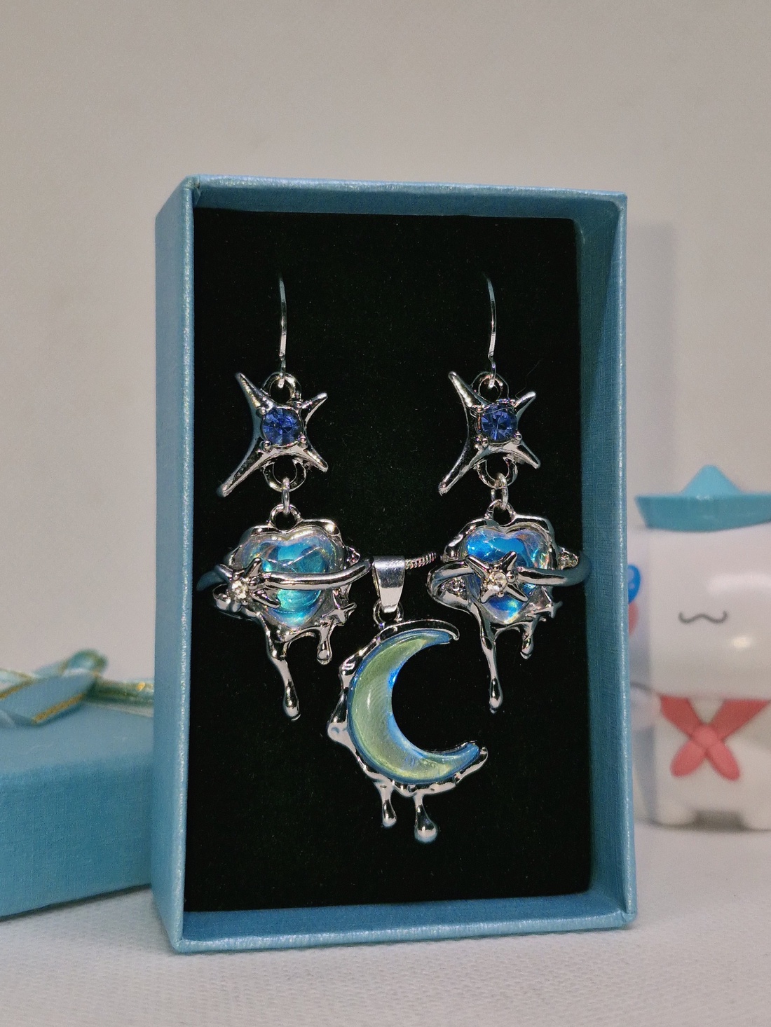 Set bijuterii Milky Way placat cu argint 925 - bijuterii - cercei - cercei din argint - Artynos.ro