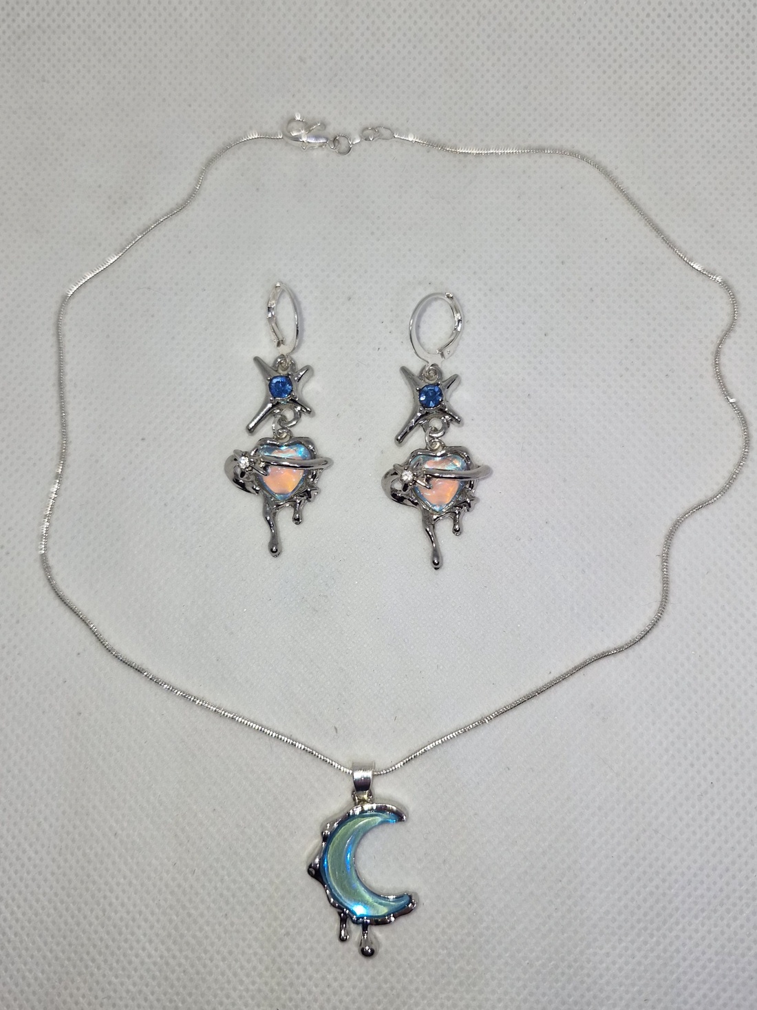 Set bijuterii Milky Way placat cu argint 925 - bijuterii - cercei - cercei din argint - Artynos.ro