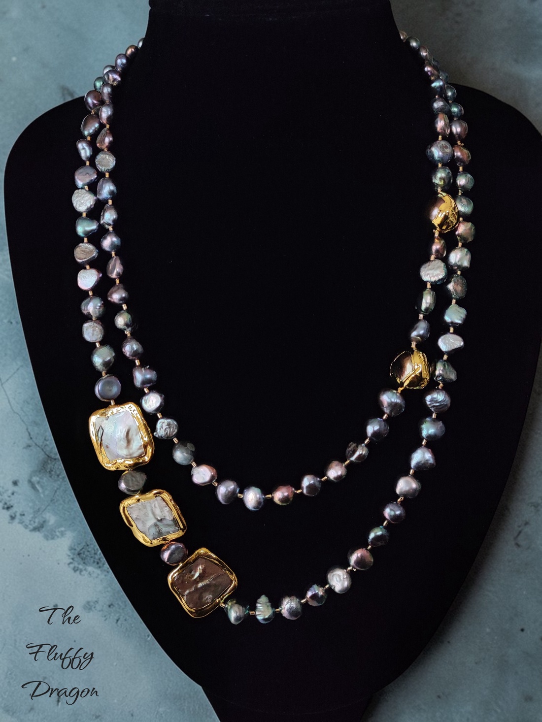 Colier perle negre - bijuterii - coliere - coliere din perle - Artynos.ro