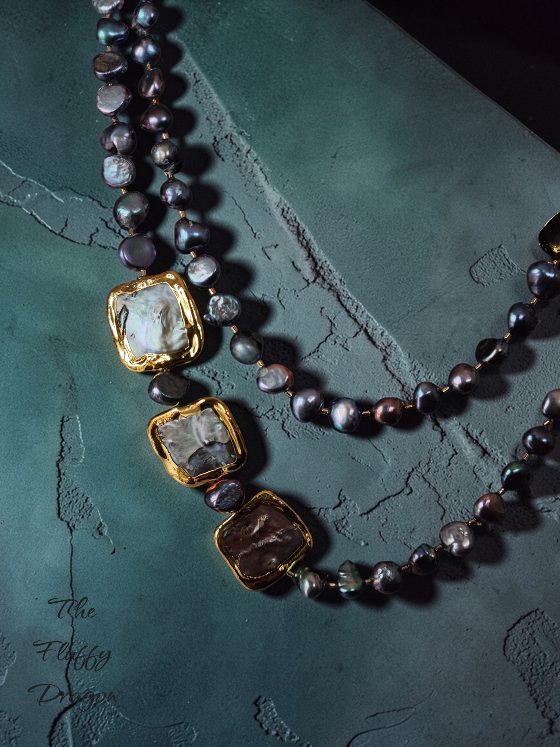 Colier perle negre - bijuterii - coliere - coliere din perle - Artynos.ro