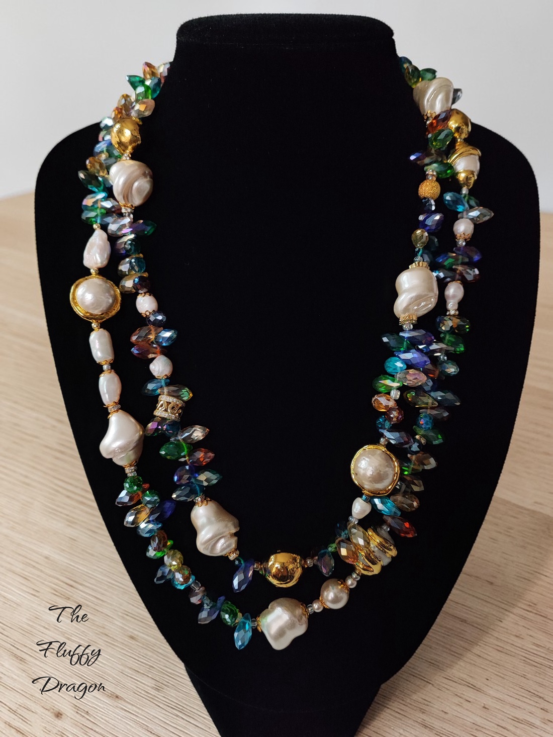 Colier multicolor cu perle keshi, sidef si perle de cultura - bijuterii - coliere - coliere din perle - Artynos.ro